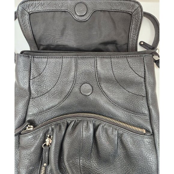 Pelle Studio Women's Black Pebbled Leather Backpack Handbag 11" x 11" x 3" - Picture 6 of 8